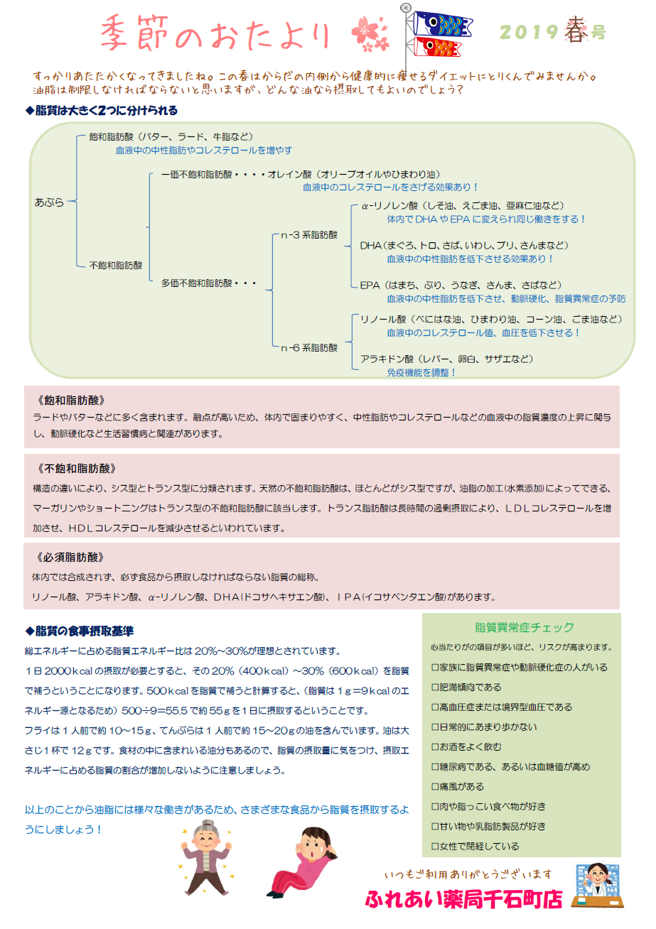 季節のおたより春号配布 千石町店 一般社団法人 ふれあい薬局 富山県